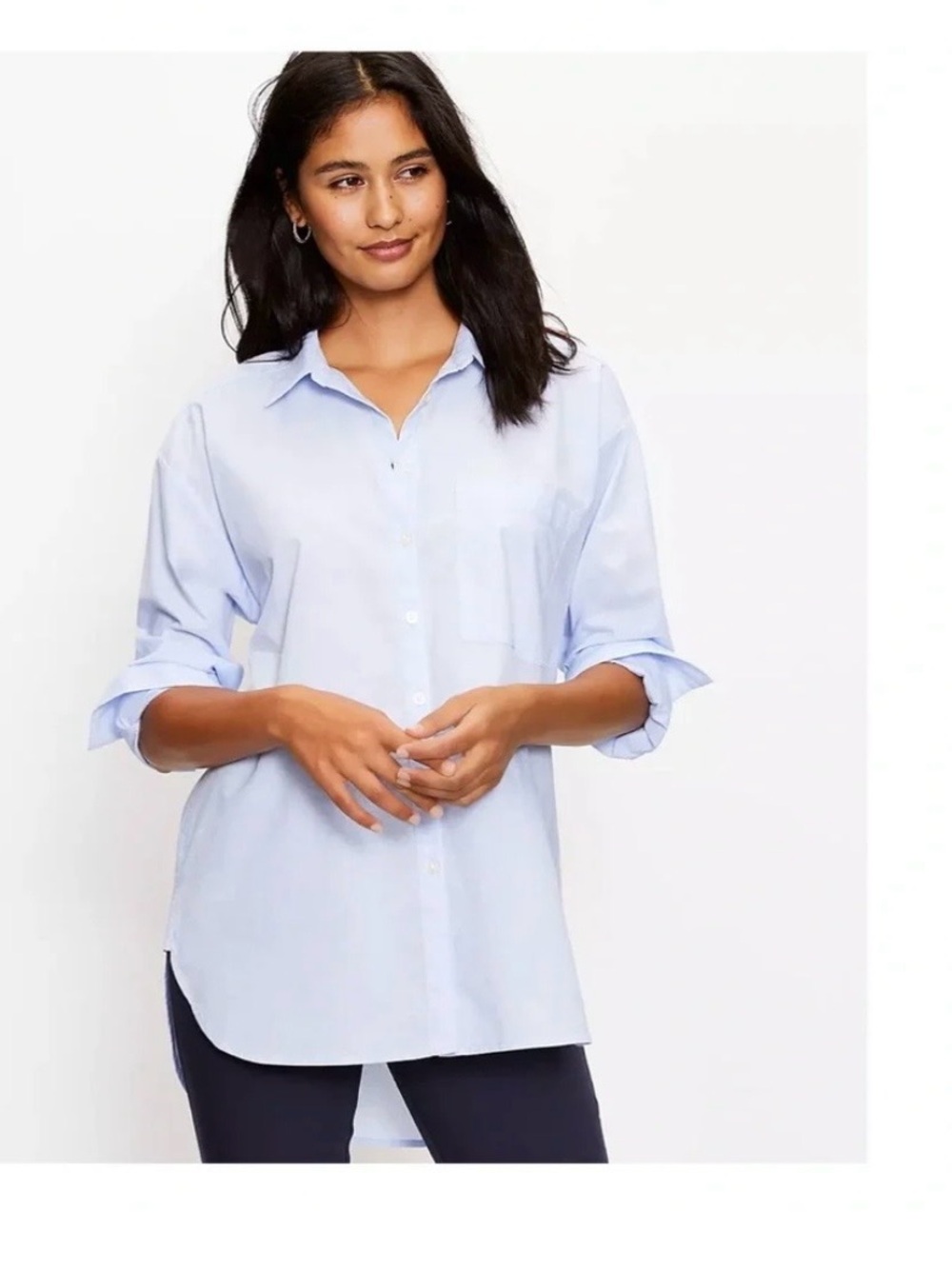 NWOT Lou & Grey Oversized Wanderweave Pocket Tunic Shirt